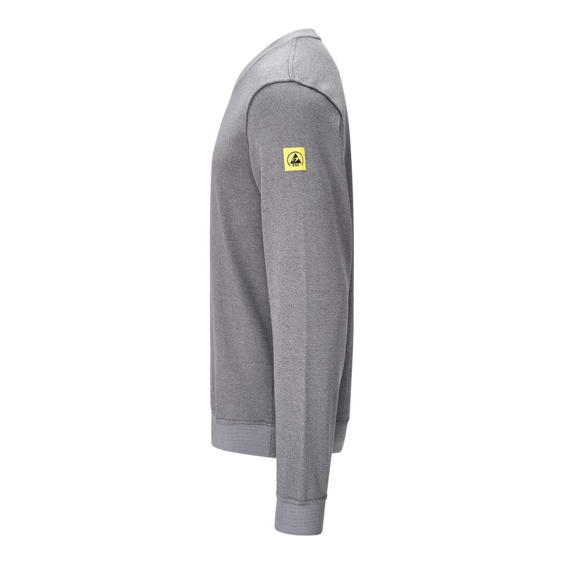 ESD-Sweatshirt 300 g/m², V-Ausschnitt, grau, Bild 3