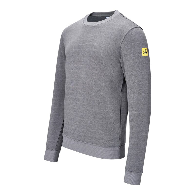 ESD-Sweatshirt 300 g/m², Rundhals, grau, Bild 2