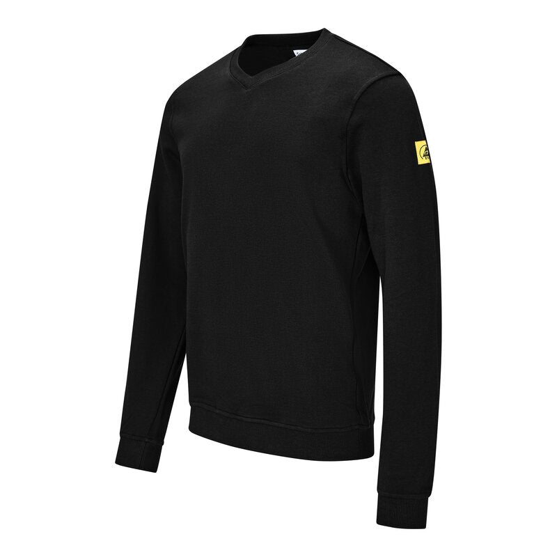 ESD-Sweatshirt 300 g/m², V-Ausschnitt, schwarz, Bild 2