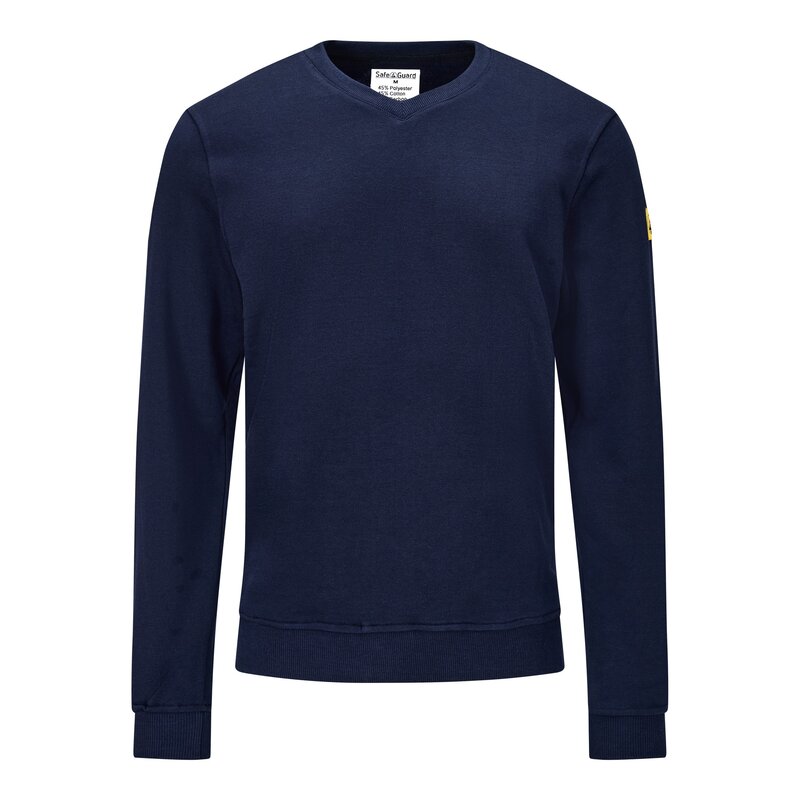 ESD-Sweatshirt 300 g/m², V-Ausschnitt, marineblau, Bild 1