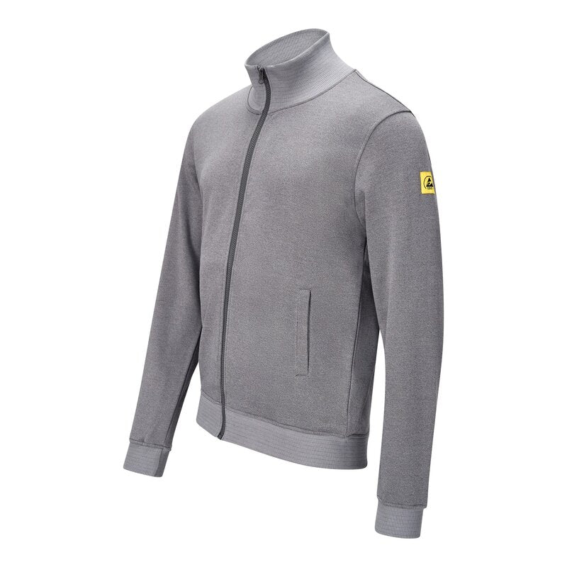 ESD-Sweatjacke 300 g/m² mit Zip, grau, Bild 2