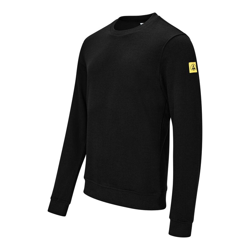 ESD-Sweatshirt 300 g/m², Rundhals, schwarz, Bild 2