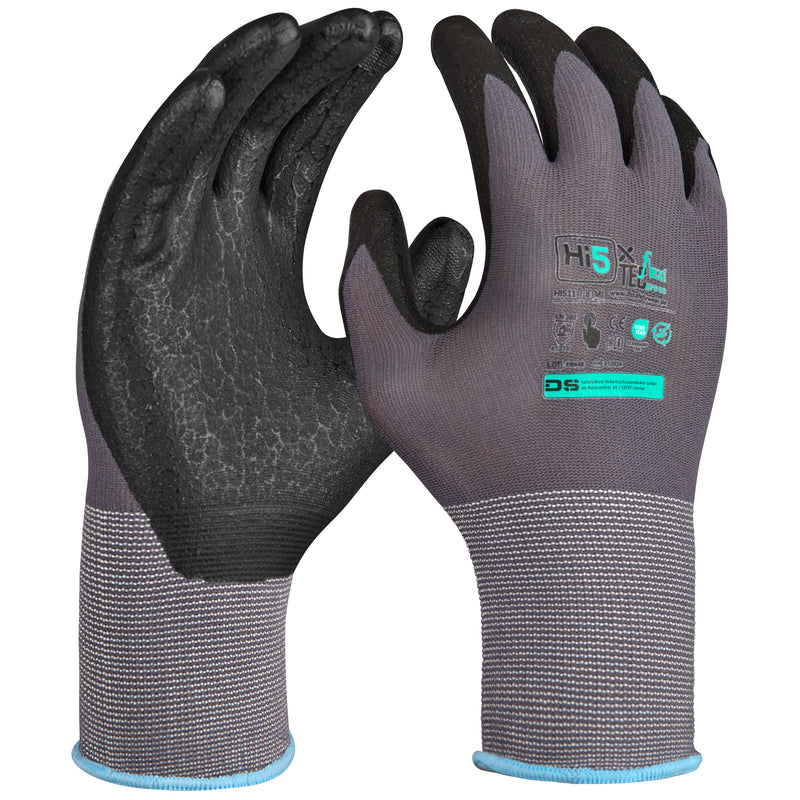 15G nylon/spandex glove with nitrile microfoam coated palm