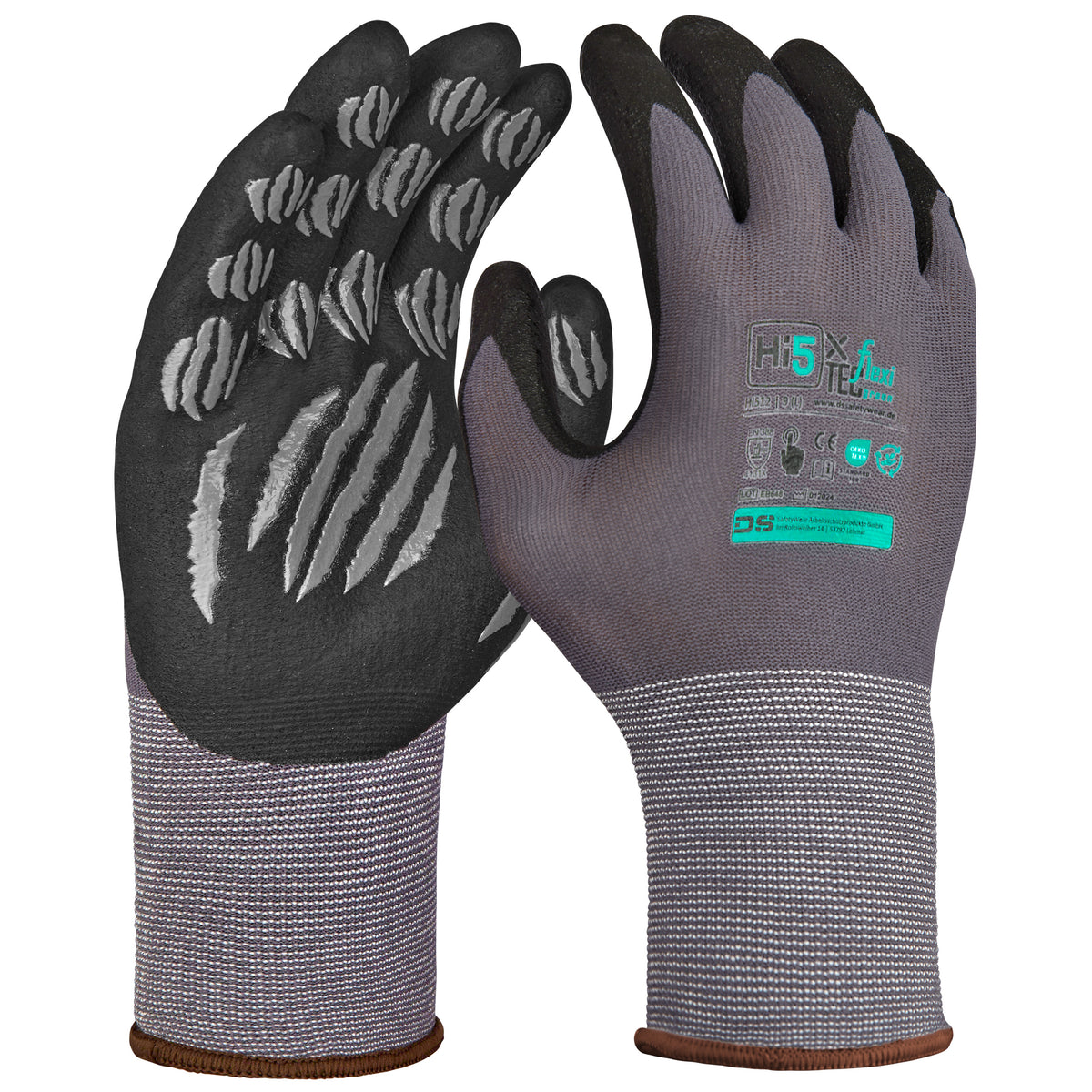 Hi5 X FlexiTec 15G Nylon/Spandex-Handschuhe mit beschichteter Nitrilmikroschaum-Handfläche