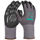 15G nylon/spandex gloves with coated nitrile microfoam palm