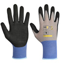 15G nylon/spandex gloves with nitrile coating and sand-coated palm