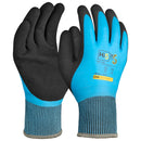13G polyester/acrylic winter gloves with double coating, including thumb