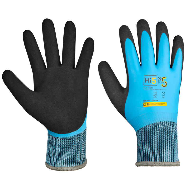 Hi5 X Super S 13G Polyester/Acril Winterhandschuhe mit doppelter Beschichtung, inkl. Daumen
