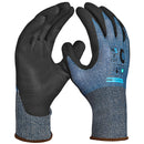 18G cut-resistant gloves with Level C coated nitrile microfoam palm