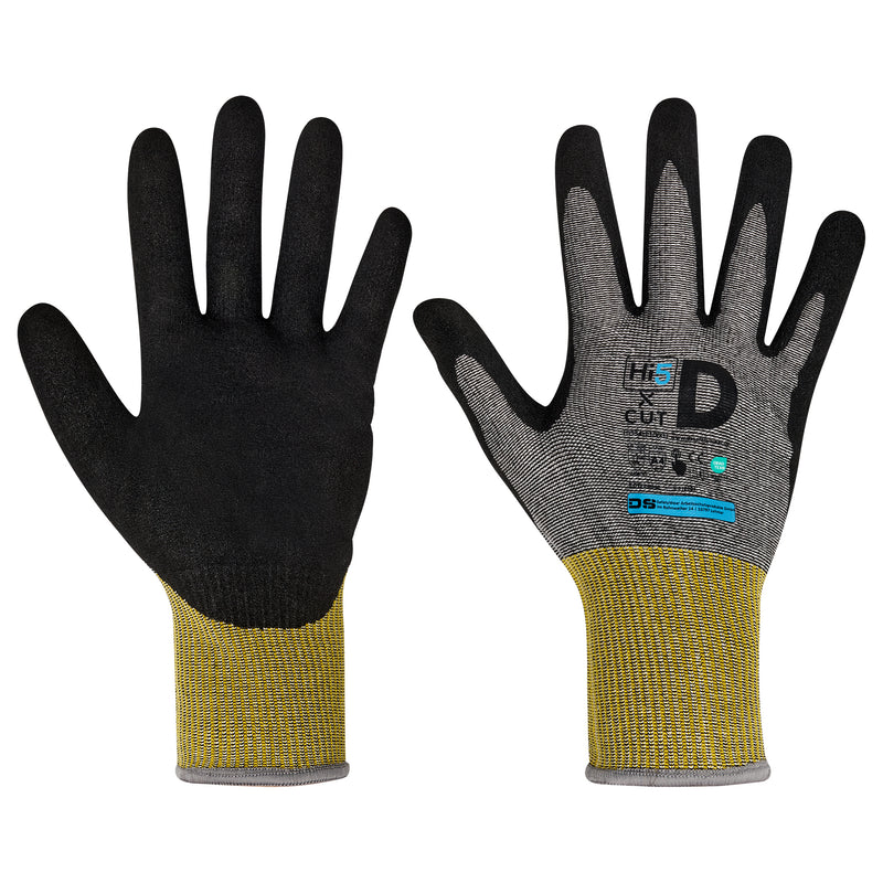 Hi5 X Cut 13G Cut-Resistant Nitrile Gloves with Sandy Rough Palm Coating Level D