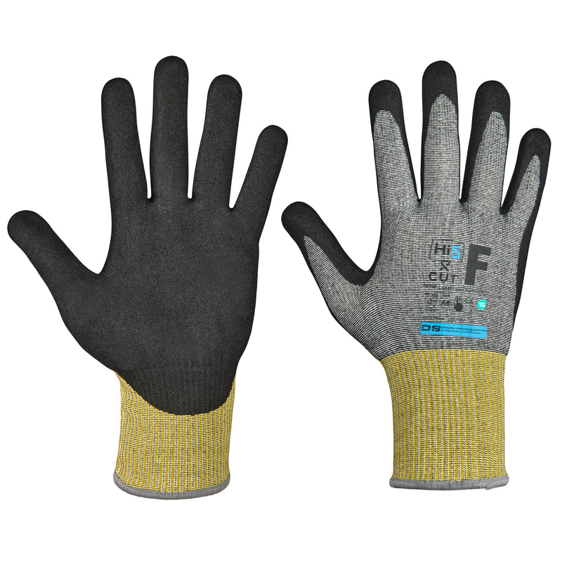 15G cut-resistant glove with nitrile microfoam palm coating Level F