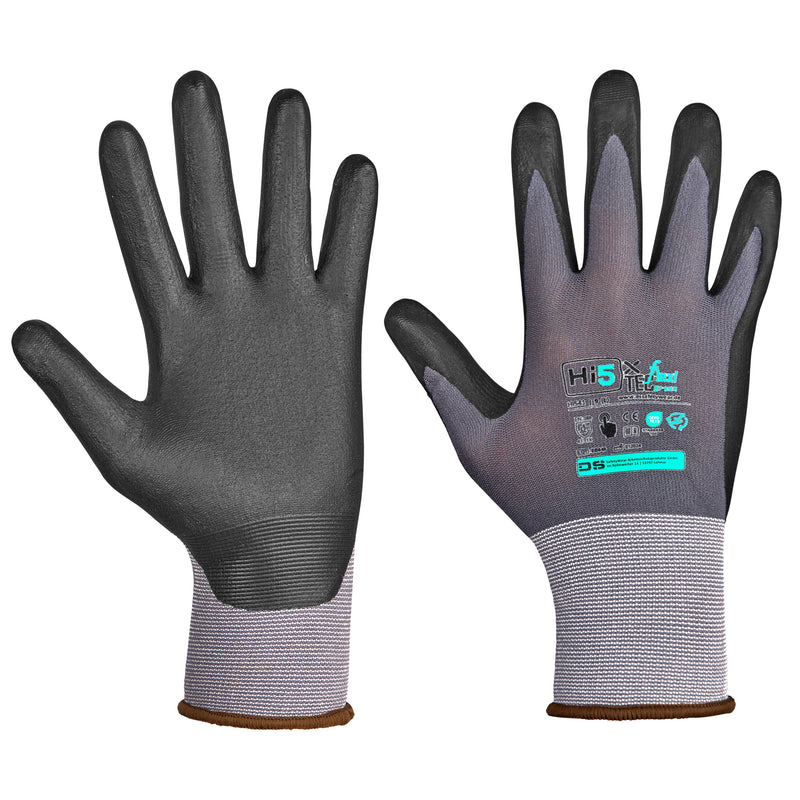 Hi5 X FlexiTec 15G Nylon/Spandex Gloves with Nitrile Microfoam Coated Palm