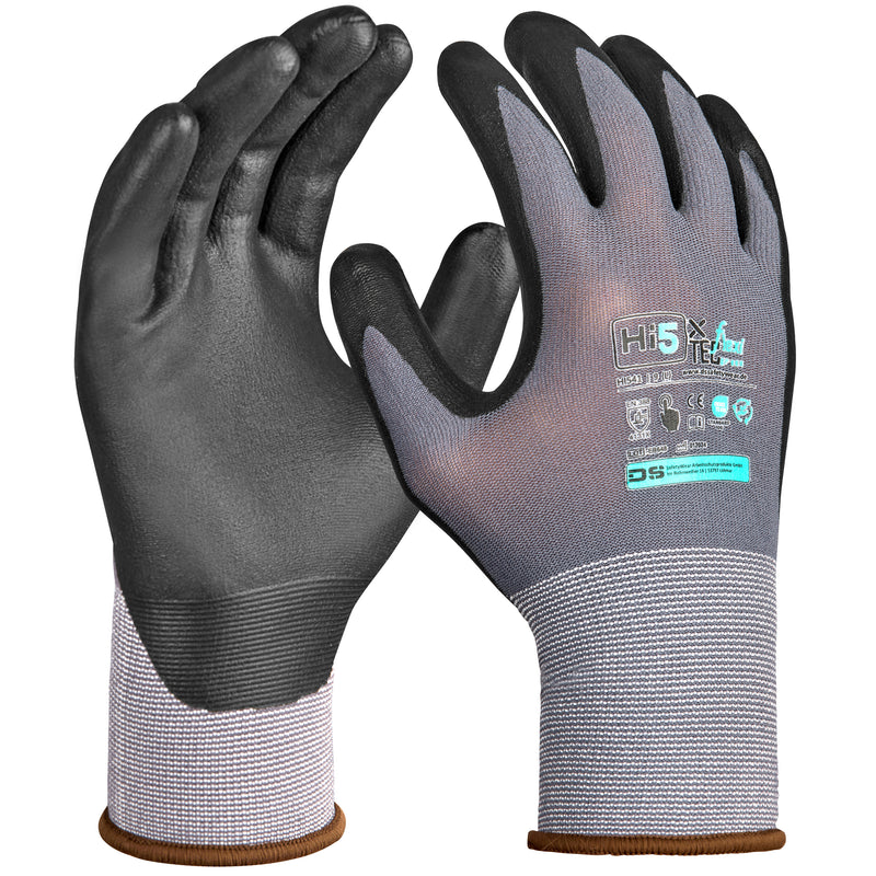 15G nylon/spandex gloves with nitrile microfoam coated palm