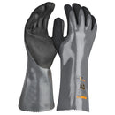 Chemical and cut-resistant glove with sandy rough nitrile palm Level D & CE-Level: AJKLOPT 4X42D