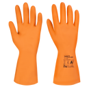 Hi5 X Chem - Latex Chemikalienschutzhandschuhe aus Naturkautschuk mit Flockfutter, Typ A AKLMNPST