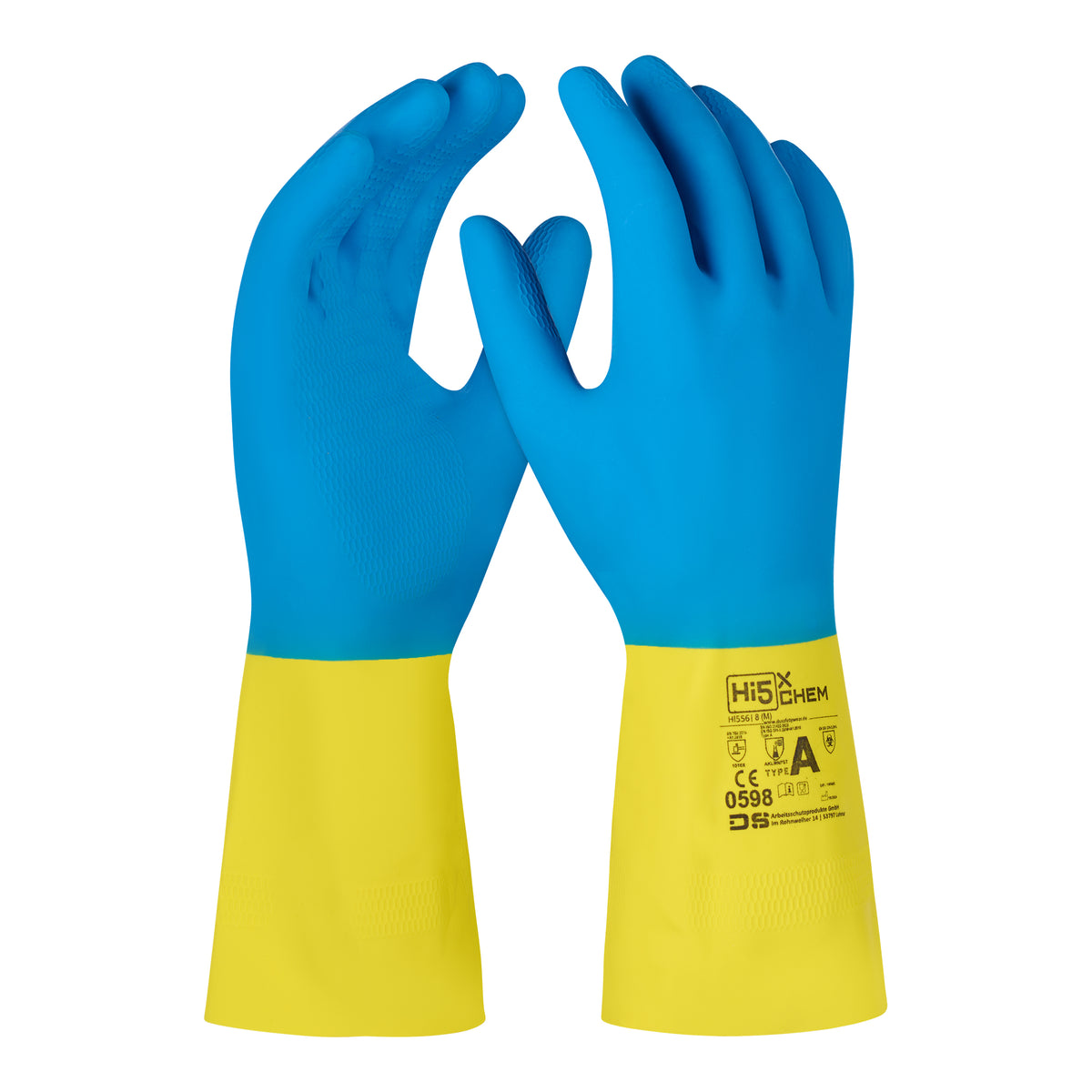 Hi5 X Chem Arbeitshandschuhe – Robuste Chemikalienschutzhandschuhe mit Anti-Rutsch-Griff