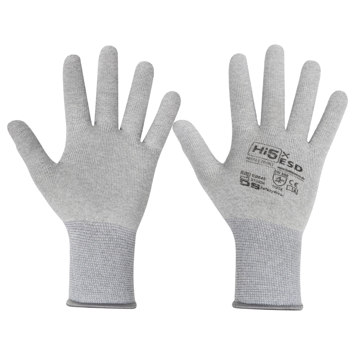 stinkende handschuhe Hi5 X ESD 13G ESD Handschuhe, Carbon/Spandex ohne PU-Beschichtung