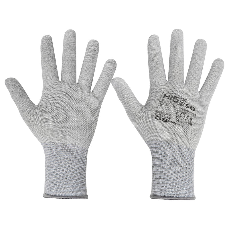 13G ESD Handschuhe, Carbon/Spandex ohne PU-Beschichtung