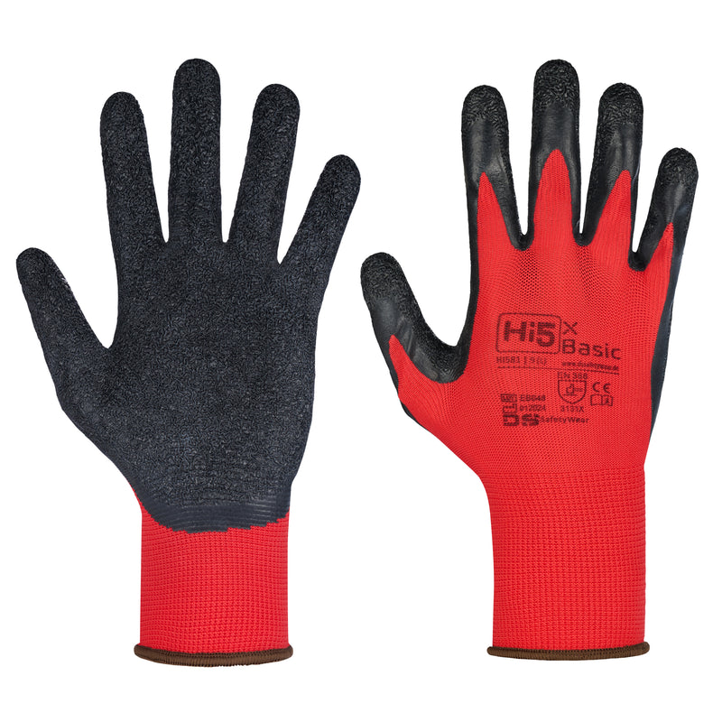 Hi5 X Basic 15G Polyester Gloves with Latex Coated Palm