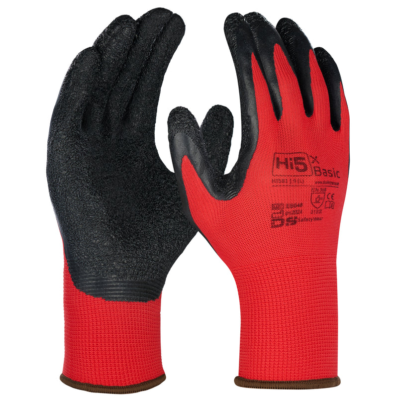 Hi5 X Basic 15G Polyester Gloves with Latex Coated Palm