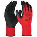 15G polyester gloves with latex coated palm