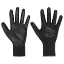 Hi5 X Basic 13G Polyester-Strickhandschuhe PU beschichtet in Schwarz