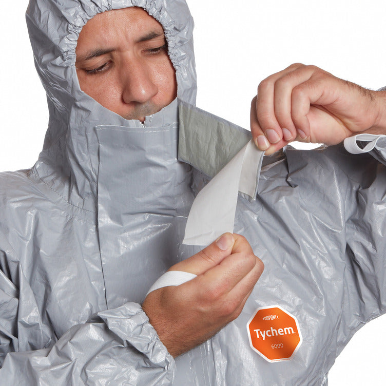 Tychem®-F Overall, Kapuze, Füßlinge, RV-Abdeckung,