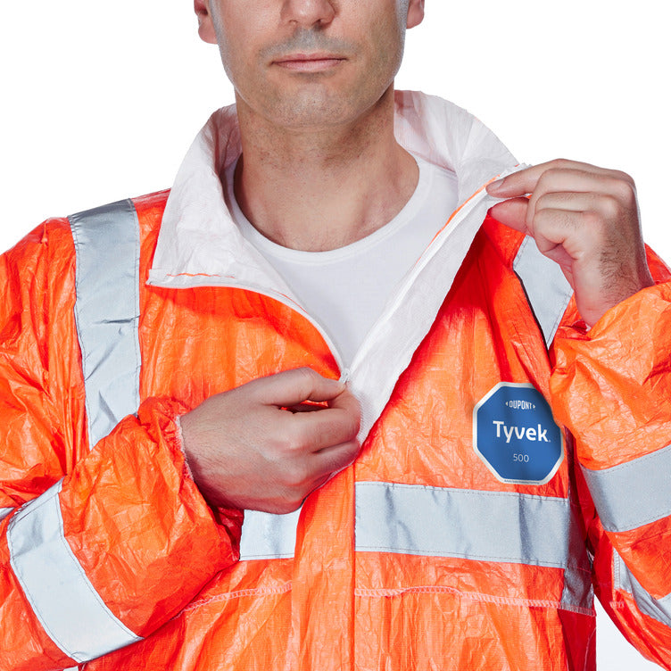 Tyvek® 500 HV Warnschutz Overall, Kragen, orange