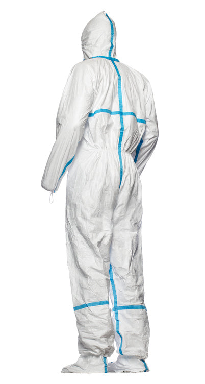 Tyvek® 600 Plus Overall, abgekl. Nähte mit Socken,weiß