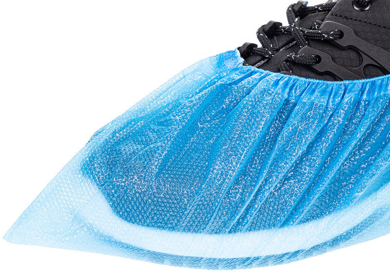 CPE-Überziehschuhe blau – flüssigkeitsdicht, extra groß 42×15 cm, CE Kat. I, 2 000 Stück | 30my