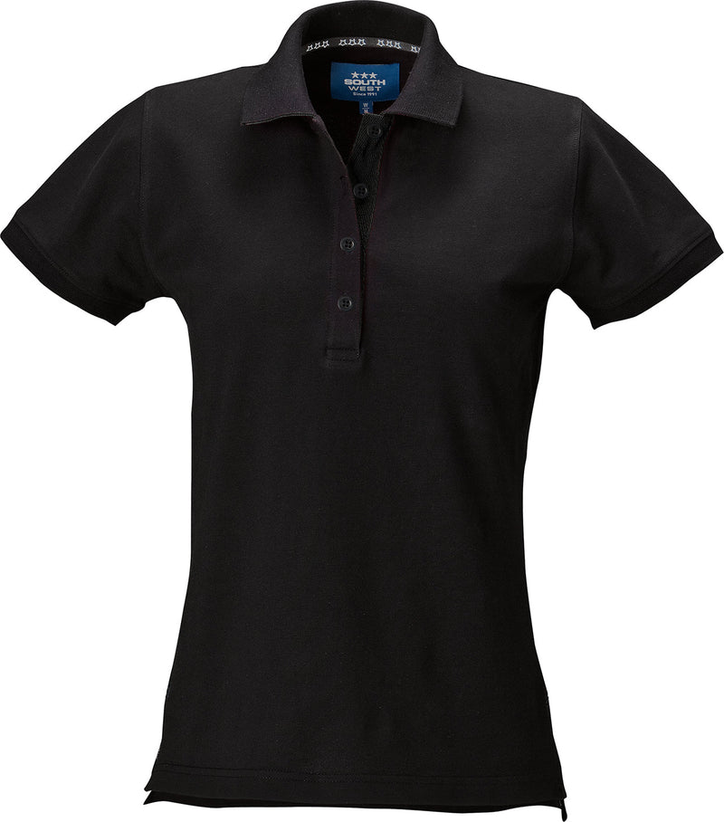 Marion solid Poloshirt, Damen, schwarz