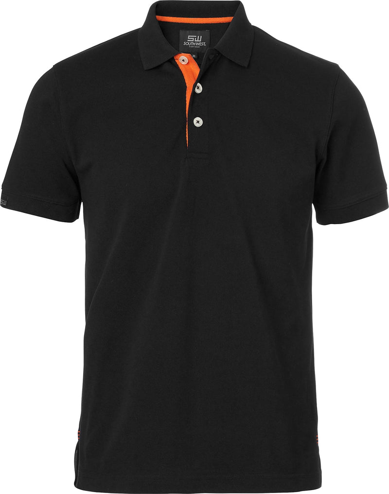 Weston Poloshirt, Herren, schwarz/orange