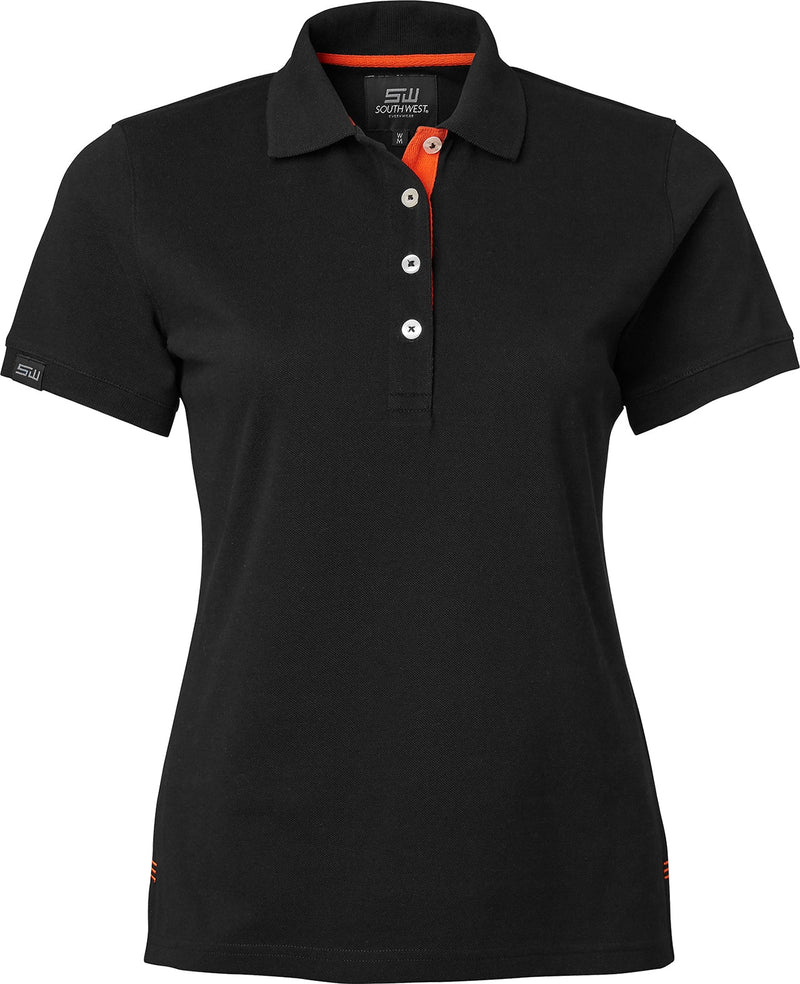 Wera Poloshirt, Damen, schwarz/orange