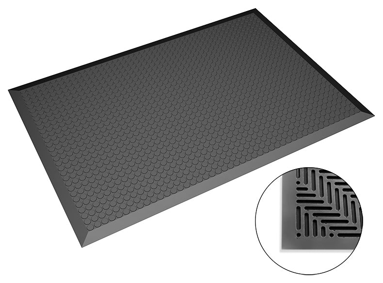ESD Bodenmatte 650 x 950mm |  flache Noppen - schwarz