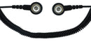 ESD Spiralkabel 1Mohm | 10/10mm Druckknopf - 3,6m - schwarz
