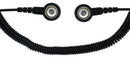 ESD Spiralkabel 1Mohm | 7/10mm Druckknopf - 1,8m - schwarz