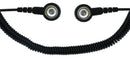 ESD Spiralkabel 2Mohm | 10/10mm Druckknopf - 3,6m - schwarz