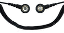 ESD Spiralkabel 1Mohm | 3/10mm Druckknopf - 1,8m - schwarz