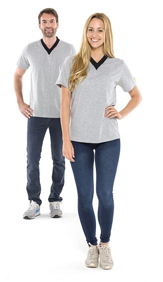 ESD-T-shirt 150 g/m² | hellgrau - XXL