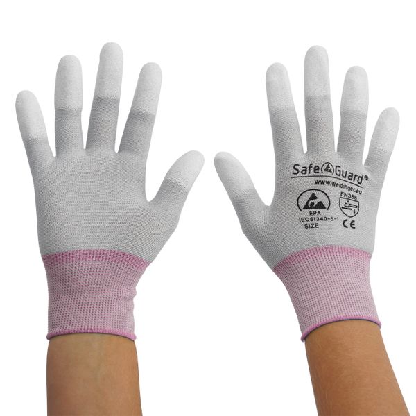 ESD Handschuhe | mit beschichteten Fingerkuppen (grau)