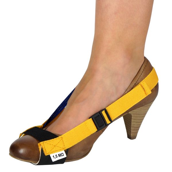 ESD heel strap with plastic buckle