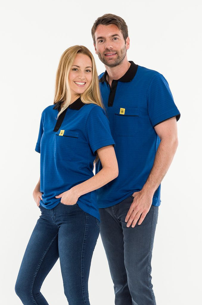 ESD polo shirt 210 g/m² with chest pocket | blue