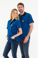 ESD polo shirt 210 g/m² with chest pocket | blue