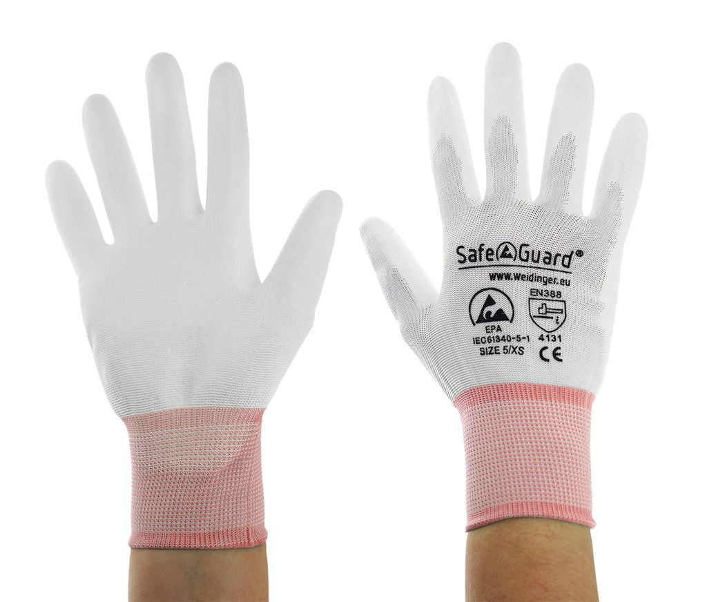 ESD Handschuh weiß/orange