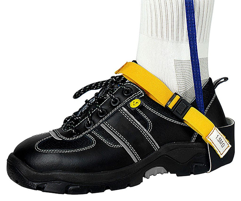 ESD heel strap with clip closure