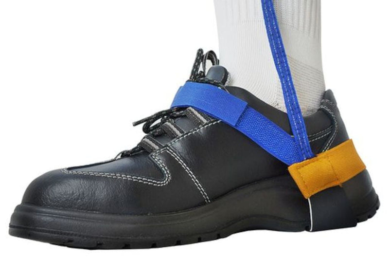 ESD Fersenband mit Klettverschluss - blau/gelb