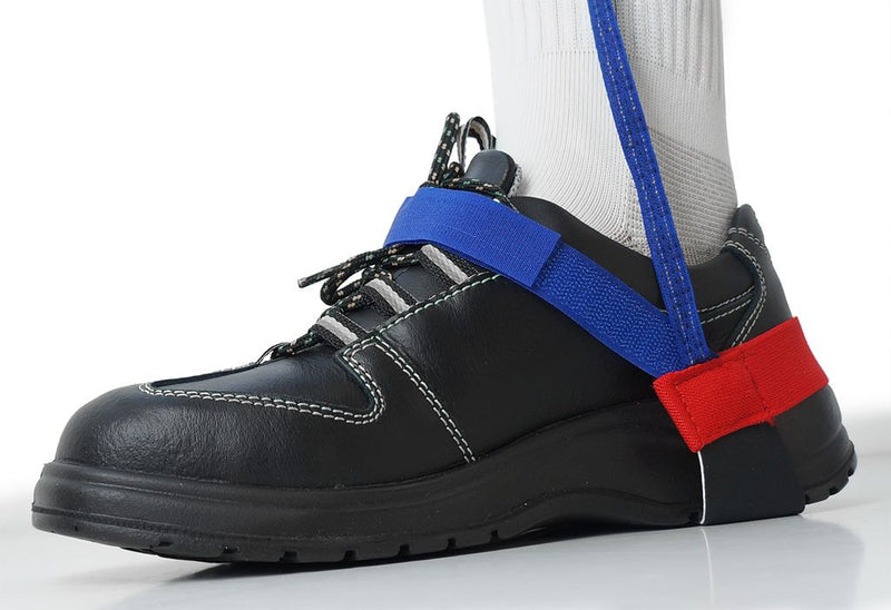 ESD Fersenband mit Klettverschluss - blau/rot